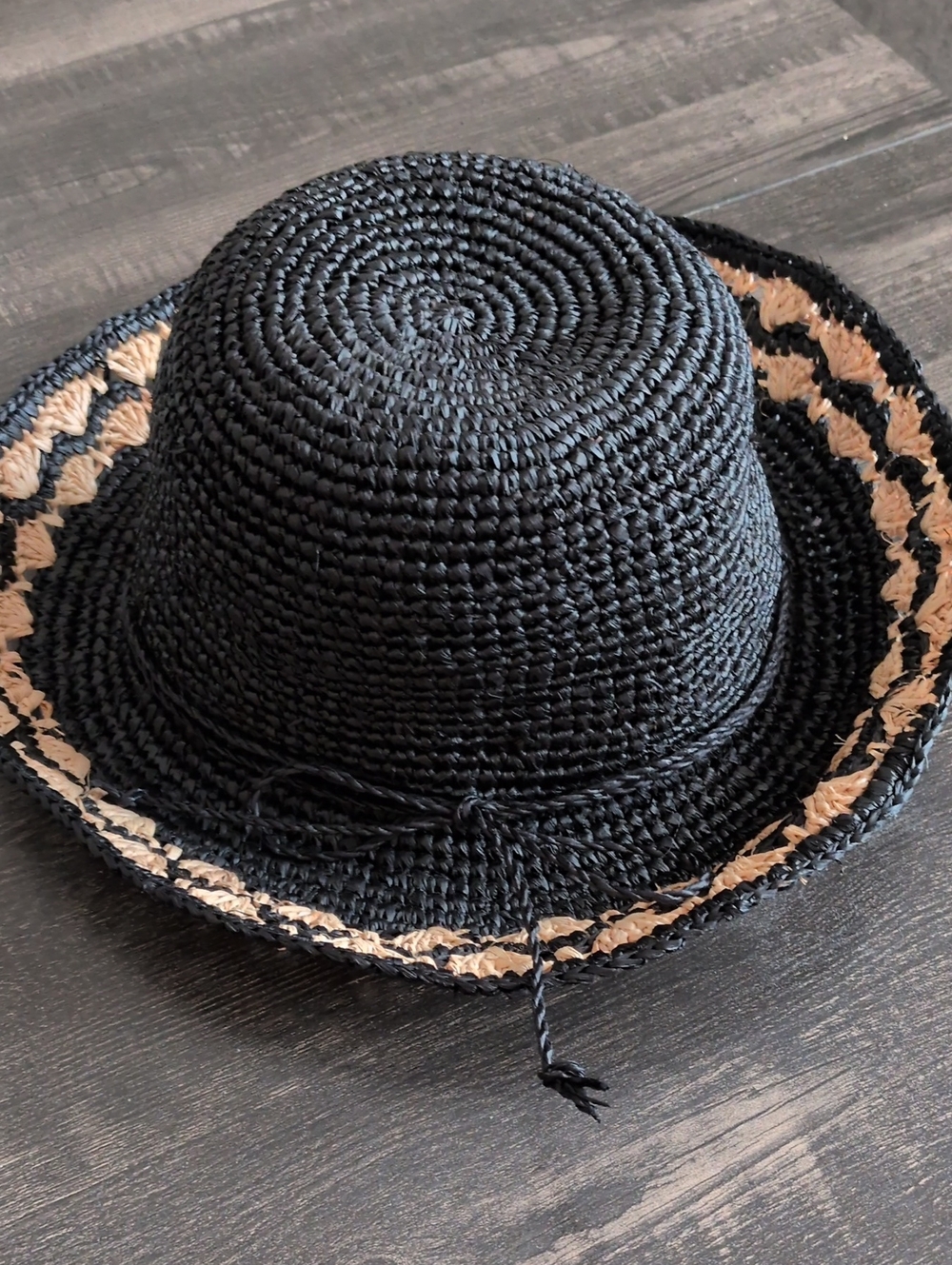 Talbots Black & Tan Straw Hat